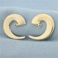 Swirl Stud Earring Enhancer Jackets in 14k Yellow