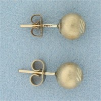Diamond Cut Ball Stud Earrings in 9k Yellow Gold
