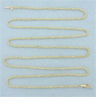 30 Inch Rope Link  Chain Necklace in 14k Yellow Go