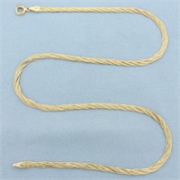 Italian 16 Inch Braided Herringbone Chain Necklace