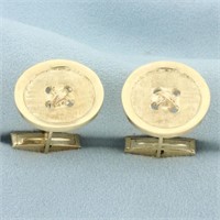 Vintage Button Cufflinks in 10k Yellow Gold