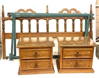 Vintage Basset Furniture King Bed and Nightstands