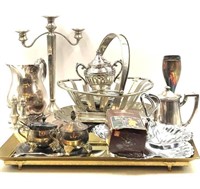 Various Silver Plated Metal Dishes