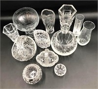 Collection of Clear Crystal and Glass Vases