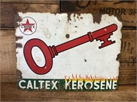 Original Caltex Red Key Kerosene Enamel Sign