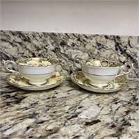 Pair of Bone China Tea Cups