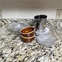 Vintage Sifter w/ Plates & Bowls