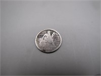 Silver Seated Liberty Dime Worn Date