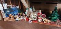 Assorted Christmas decor - tree is appr. 16" t