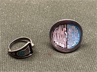 TWO VINTAGE STERLING SILVER SOUTHWESTERN RINGS