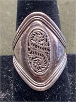 STERLING SILVER RING WITH FILIGREE SIZE 9.5