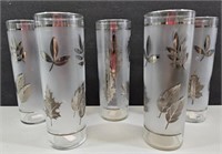 Lot of Libby Frosted Tall Glasses