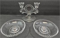 Candlewick Glass Candlestick Holders