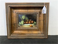 FRAMED OIL ON CANVAS STILL LIFE PAINTING BY H