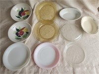 Lot of Glass Pie Plates, bowls & misc.