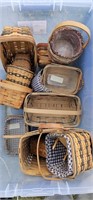 Hefty tote w/ small Longaberger Baskets including