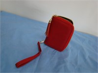 Genuine Soft Leather Credit Card/Change Purse -Red