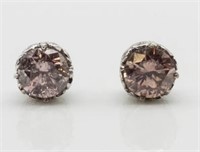 $ 20,000 3 Ct Pink Diamond Stud Earrings 18 Kt