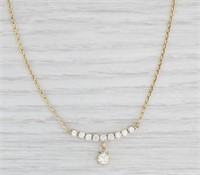 .95 Ct Diamond Drop Pendant Necklace 10 Kt