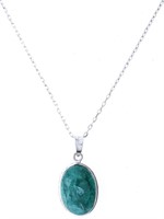 14kt White Gold Pendant & Sterling Silver chain, W