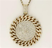 $ 11,580 3.40 Ct Diamond Medallion Necklace