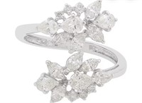 1.50 Ct Diamond Floral Open Work Ring 18 Kt