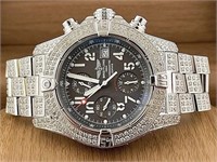 Breitling Super Avenger 12 Ct Diamond Watch 45 MM