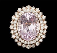 $ 19,820 13.50 Ct Kunzite 1.85 Ct Diamond Ring