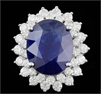 $ 14,610 11 Ct Sapphire 2.50 Ct Diamond Ring