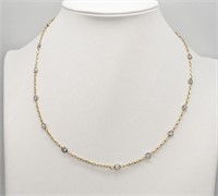 1.25 Ct Diamond By the Yard Necklace 14 Kt