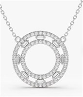 .50 Ct Diamond Circle Pendant Necklace 14 Kt