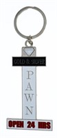 GOLD & SILVER Pawn - Metal w/ Enamel Key Fob - Las