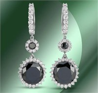 AIGL $ 27,938 22.28 Ct Black Diamond Earrings