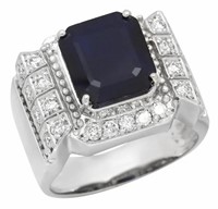 $ 8148 5.53 Ct Sapphire 1.06 Ct Diamond Ring