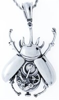Stainless Steel Beetle Pendant & Rope Design Chain