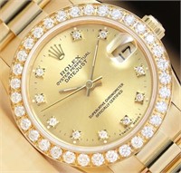 Rolex Men President Day-Date Diamond Watch 1.50 CT
