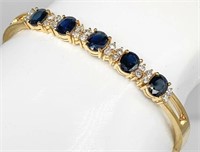 $ 9500 8 Ct Sapphire Diamond Bracelet 18 Kt