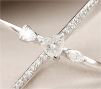 .70 Ct Diamond Crisscross Cuff Ring 18 Kt