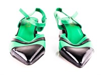 Unclaimed Freight Box - Green Tulida Style  Heels