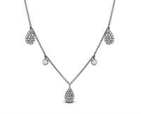 .35 Ct Diamond Dangle Necklace 14 Kt