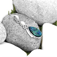 925 Sterling Silver Dichroic Glass and Pearl