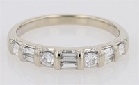 .50 Ct Baguette Round Diamond Band Ring 14 Kt