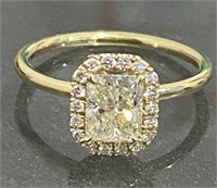 1.22 Ct Diamond Radiant Halo Engagement Ring