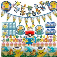 New Pikachu Birthday Party Supplies,208pcs