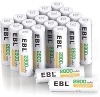 New EBL 20-Pack AA Rechargeable Batteries Ni-MH
