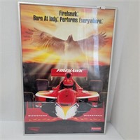 Indy 500 Firehawk poster framed