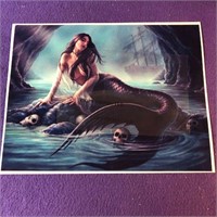 Unique Art Print mermaid 8.5x11  packaged
