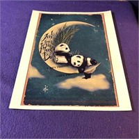 Pandas on moon see photo 8.5x11
