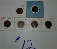 6 Indian Head Pennies