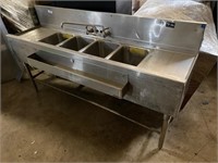 Back Bar 4 Compartment Sink